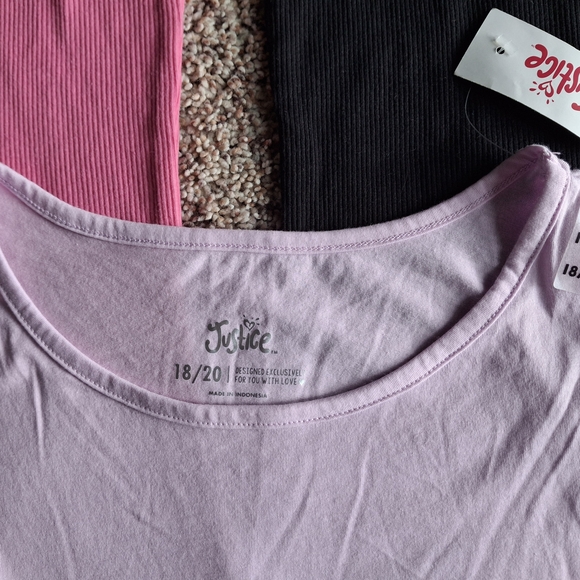 Justice Pink and Black Tank Tops Set - Picture 2 of 9